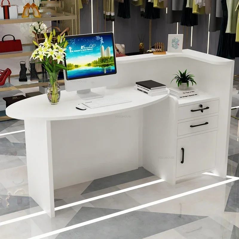 

Reseption Desk Table Atelier Aesthetic Reception Counter Modern Long Cosmetics Entrance Tables Beauty Salon Furniture Minimalist