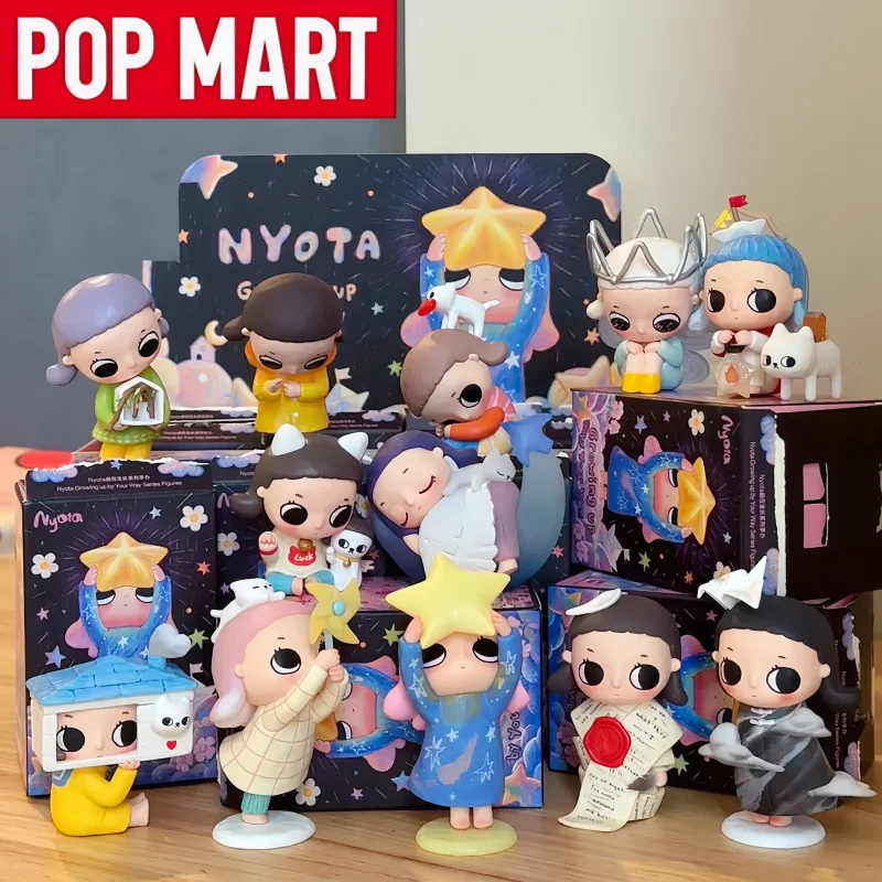 

POP MART, оригинальная серия Nyota, выращивание в вашему пути, слепая коробка, мультяшные аниме-фигурки, кавайный орнамент, настольная игрушка, подарок на день рождения