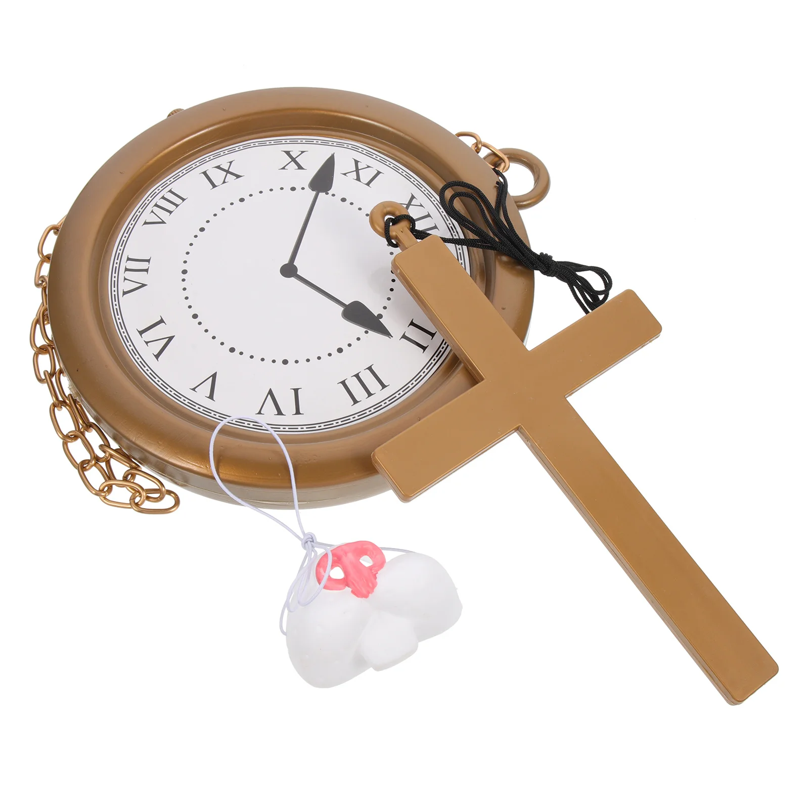 1 Juego de accesorios de Cosplay de nariz de conejo, suministros para fiestas, disfraz de hippy, accesorios de Cosplay para Halloween, colgante de reloj