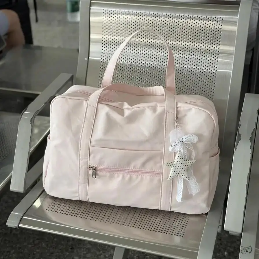 大容量短期旅行用ハンドバッグ耐久性のあるナイロンスポーティ多用途トートバッグ女性用ポータブル荷物収納バッグ