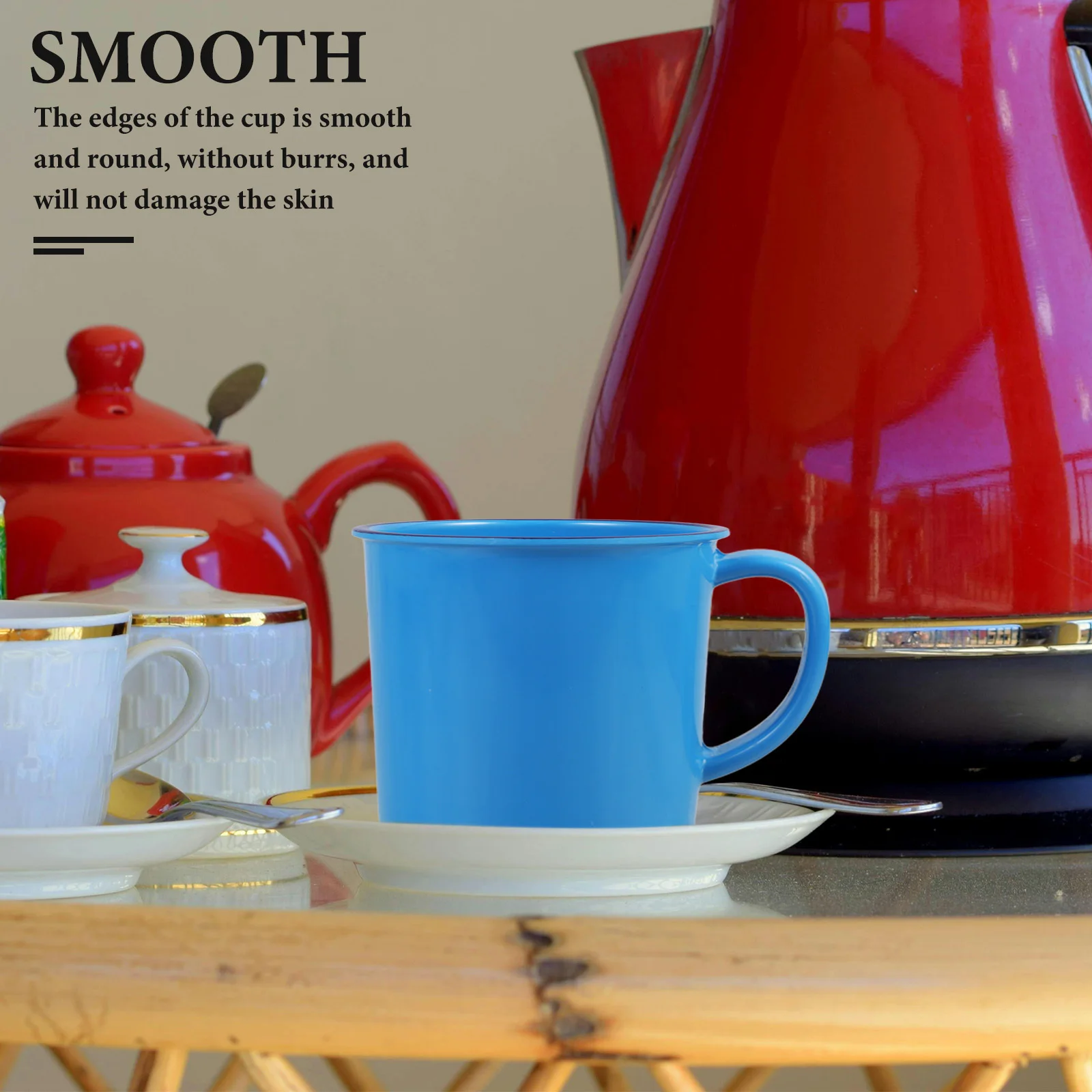 

2Pcs Portable Imitation Enamel Cups Multifunctional Easy Clean Storage Home Coffee Shop Restaurant Water Cup Vintage Water Cup