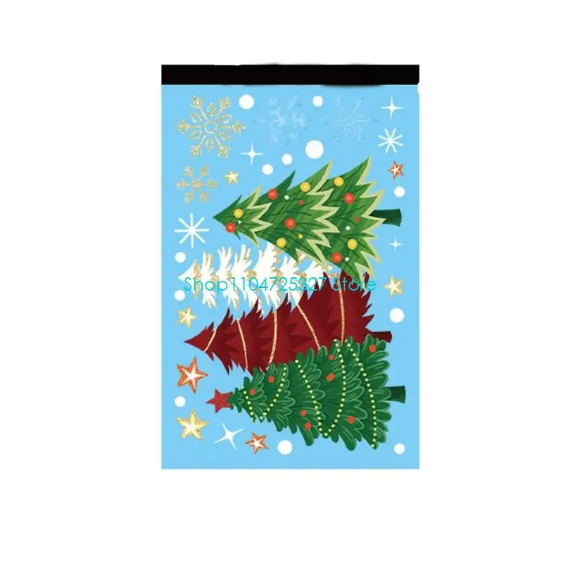 D8KF Static Adhesive Window Decals Christmas Tree Sticker For Glass Door Bedroom