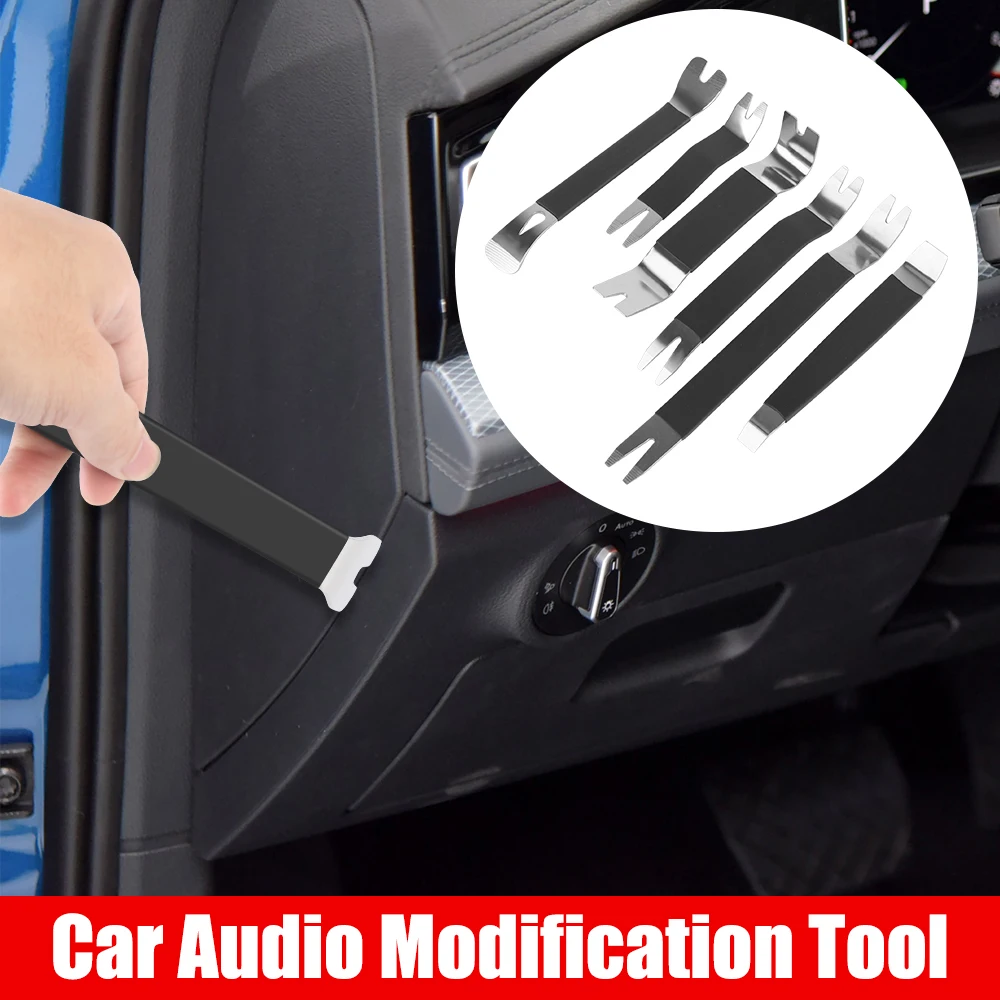 

Auto Door Clip Trim Removal Tools Kits Removal Pry Tool Metal Car Dashboard Audio Radio Panel Repair Fastener 6Pcs Portable