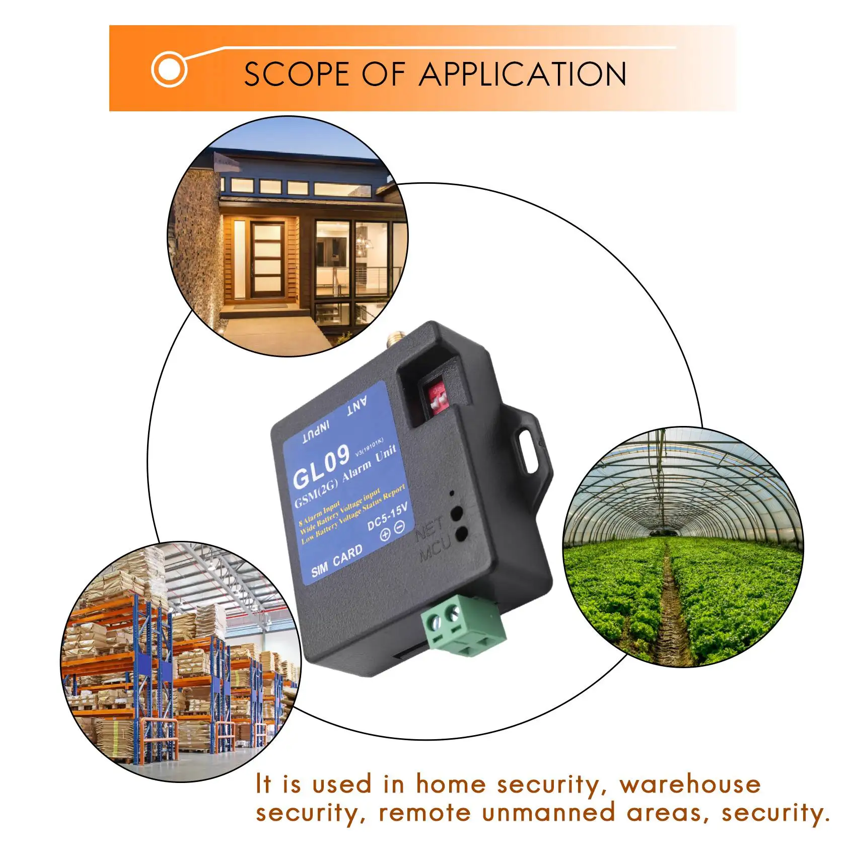A93P GL09 8 Channel Battery Operated App Control GSM Alarm Systems SMS Alert Security System 2019