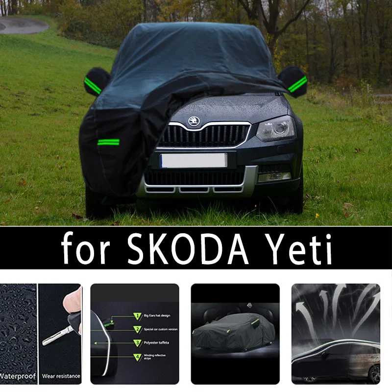 For SKODA Yeti Outdoor Protection Full Car Covers Snow Cover Sunshade Waterproof Dustproof Exterior Car accessories