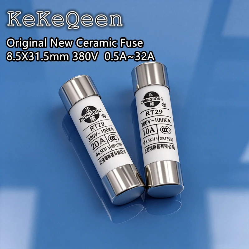 20Pcs/Lot 8.5*31.5 Fast Blow Ceramic Fuse 8.5x31.5mm Fuse 380V 0.5A 1A 2A 3A 4A 5A 6A 8A 10A 16A 20A 25A 32A RO14 RT29