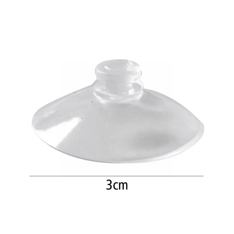 Cogumelo plástico transparente cabeça otário para aquário, copos transparentes práticos, gadget perfurado, borracha hold, E6P7, 30mm, 10pcs