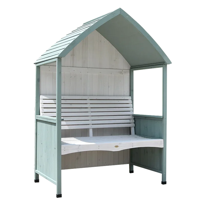 bench, outdoor solid wood courtyard, garden villa, European and American shade, simple double leisure balcony, farmhouse