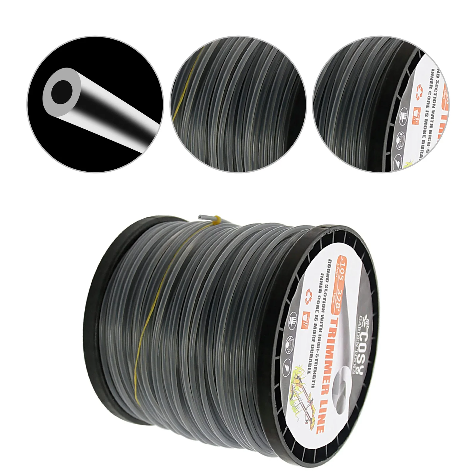 2.7mmx100m Pentagram Nylon Mowing Trimmer Line Trimmer Head String for Grass Trimmer Roll Grass Rope Line Lawn Mower Accessories