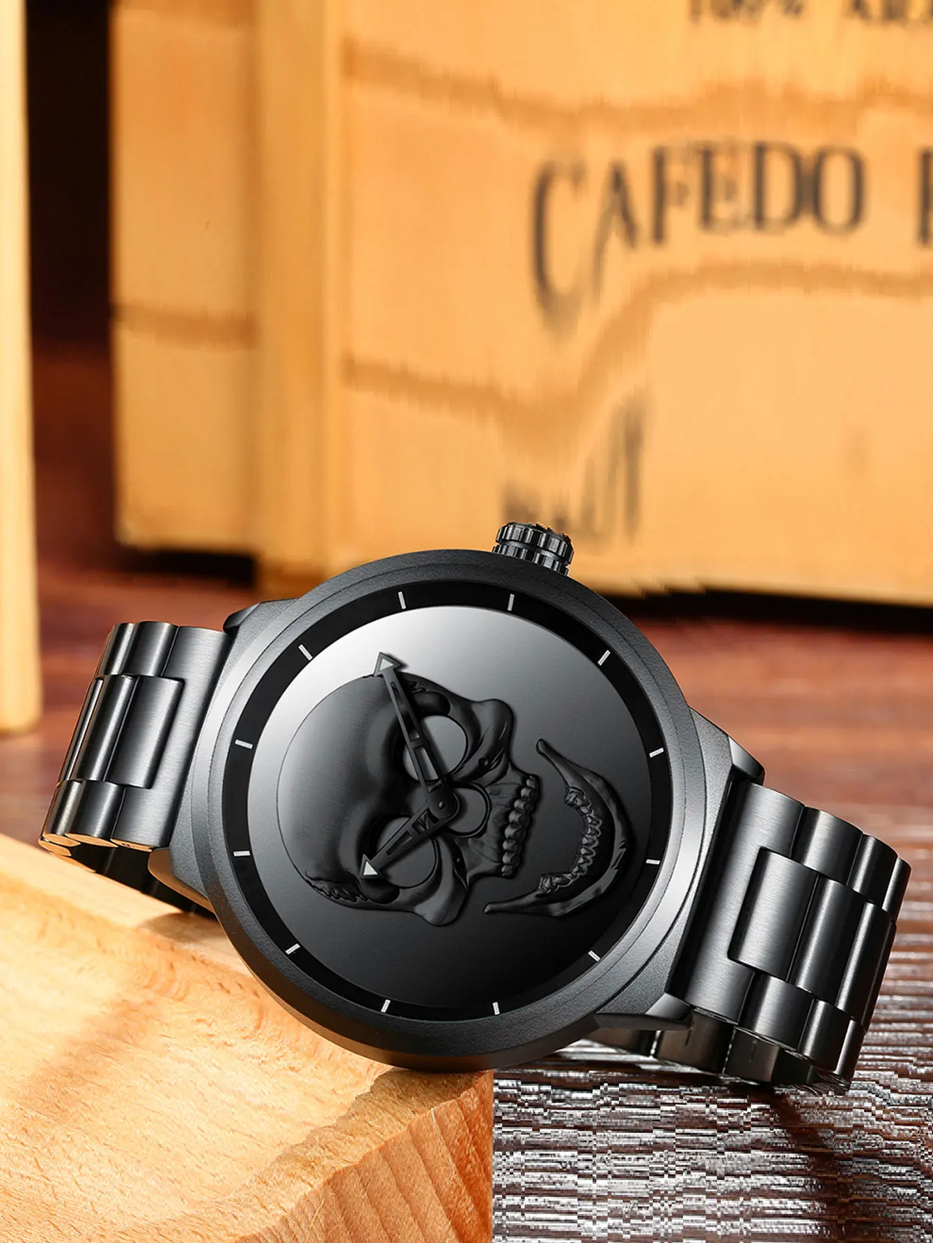 

BIDEN Men's Watch Skull shaped Personalized Watch Men's Waterproof Luminous Quartz Watch Halloween/Christmas Best Men's Gift