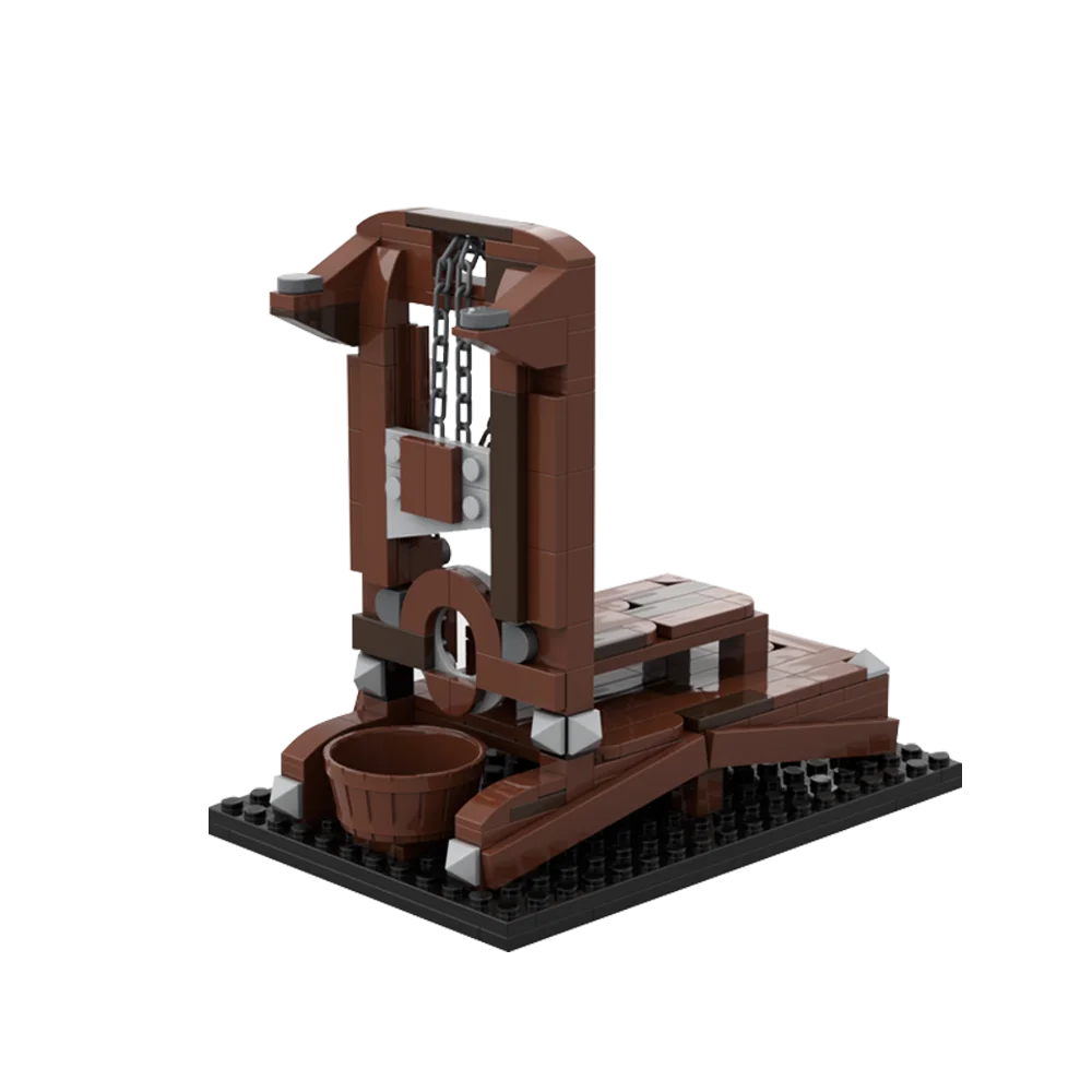 MOC Middle Ages Criminal Law Tools Guillotine Building Block Model set Middle Prison Instrument Of Torture Guillotine Brick Toys