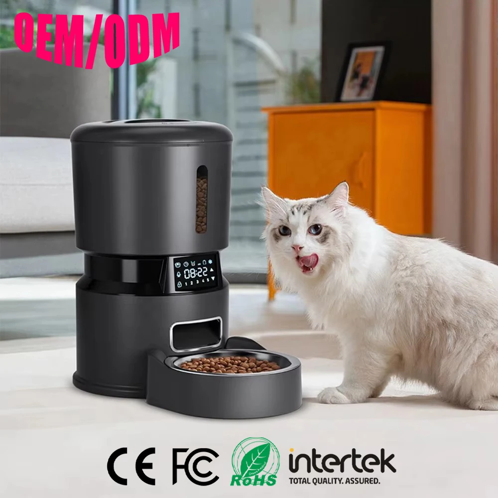 Factory Custom 4L Smart Dosing Automatic Pet Feeder Modern APP Bluetooth Touch Screen Control Plastic Charged for Cats Dogs Use