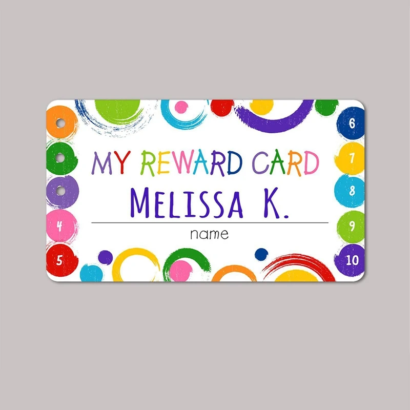 50pcs Punch Cards My Reward Cards for Classroom Student Home Behavior Incentive for Children Motivational Kids Cute Cards