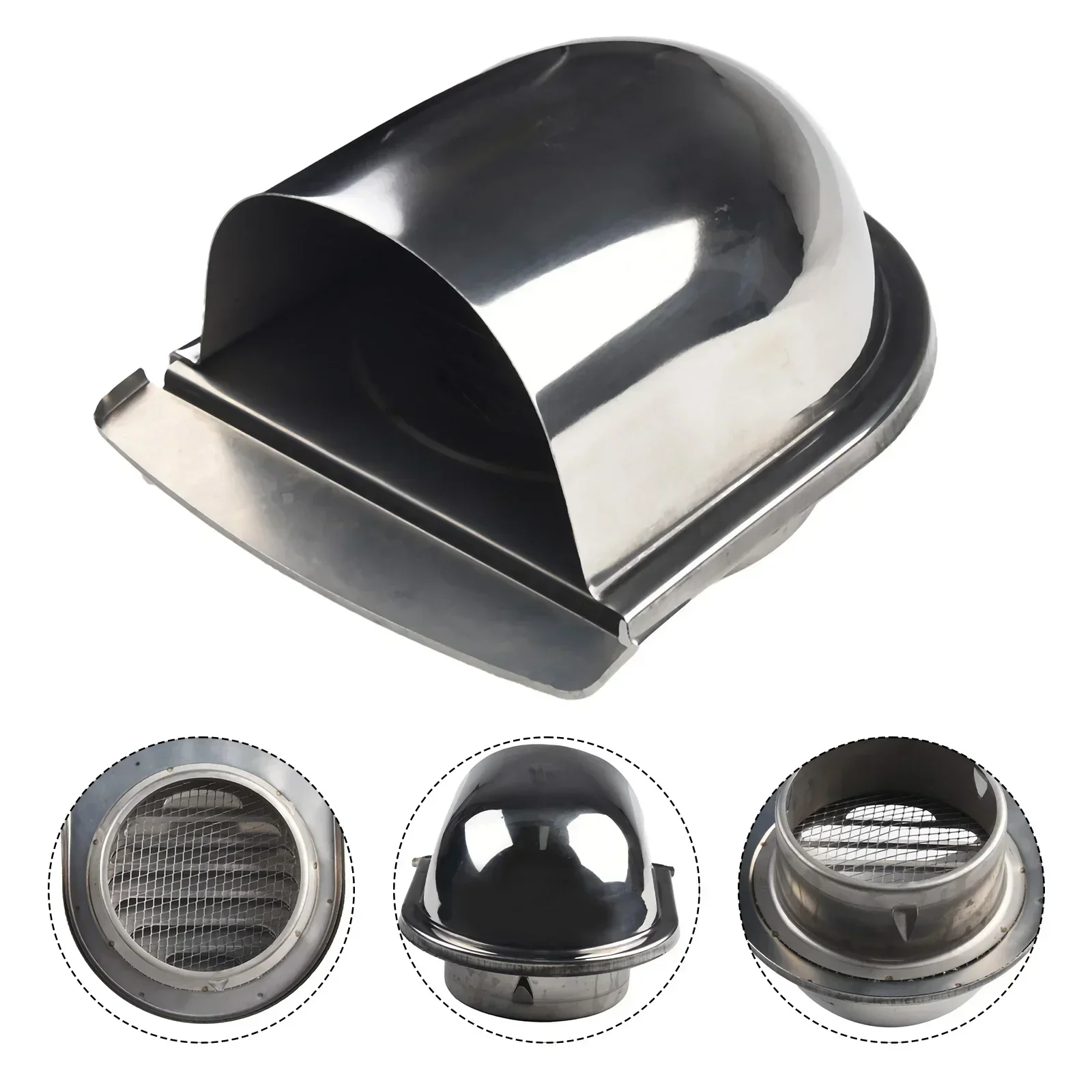 100mm 150mm Thickened Stainless Steel U-shaped Vent Cover Wall Air Vent Extract Valve Grille Ducting Cover Exhaust Cap