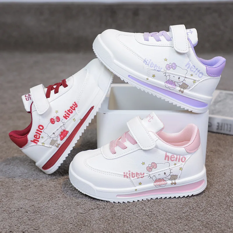 

Kids'Casual Shoes Hello Kitty PU Leather Comfort Spring Running Shoes For Children Anti-slip Breathable Purple Pink Size 26-37