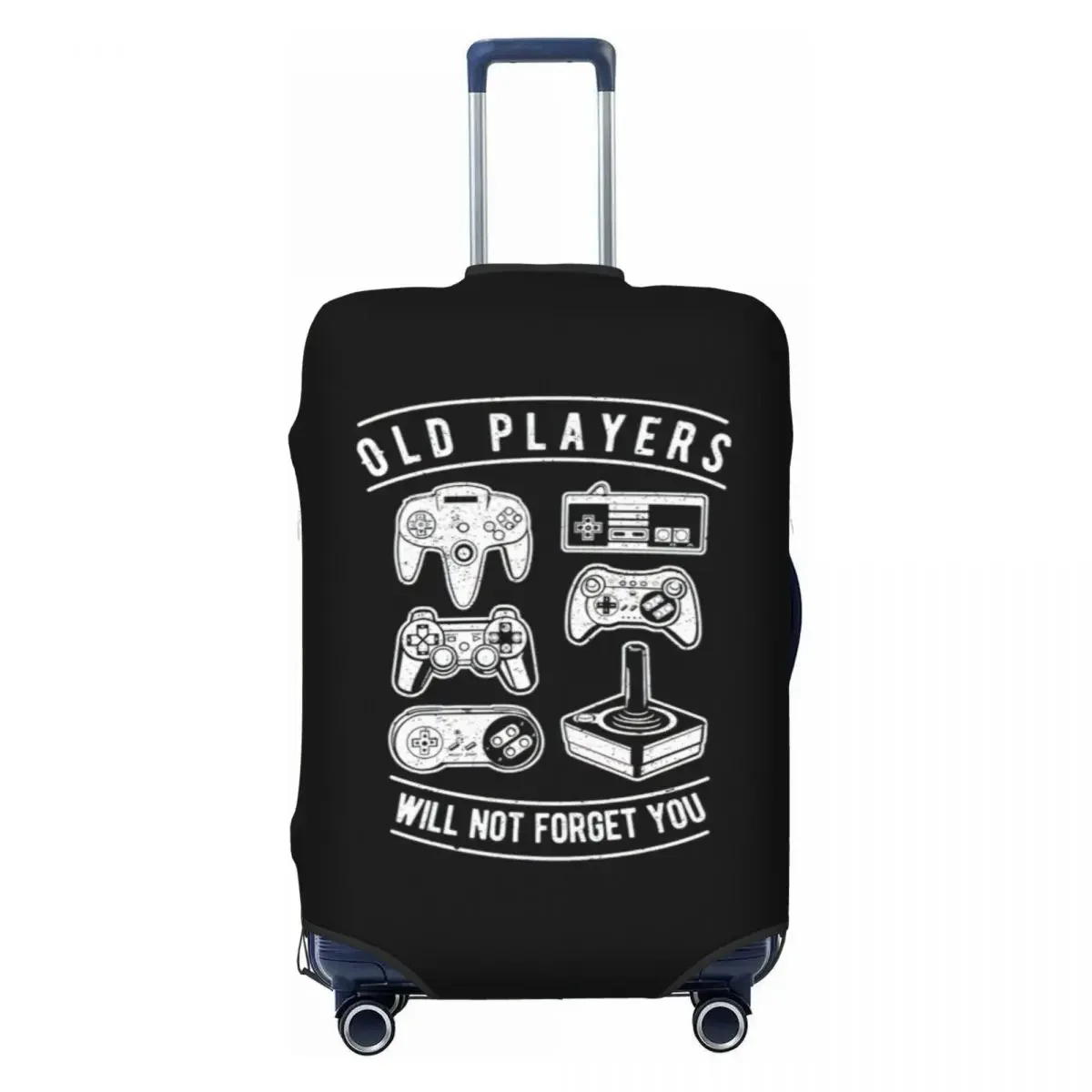 Old Player Will Not Forget You,Old Games Controllers Luggage Protective Dust Covers Elastic Waterproof 18-32inch Suitcase Cover