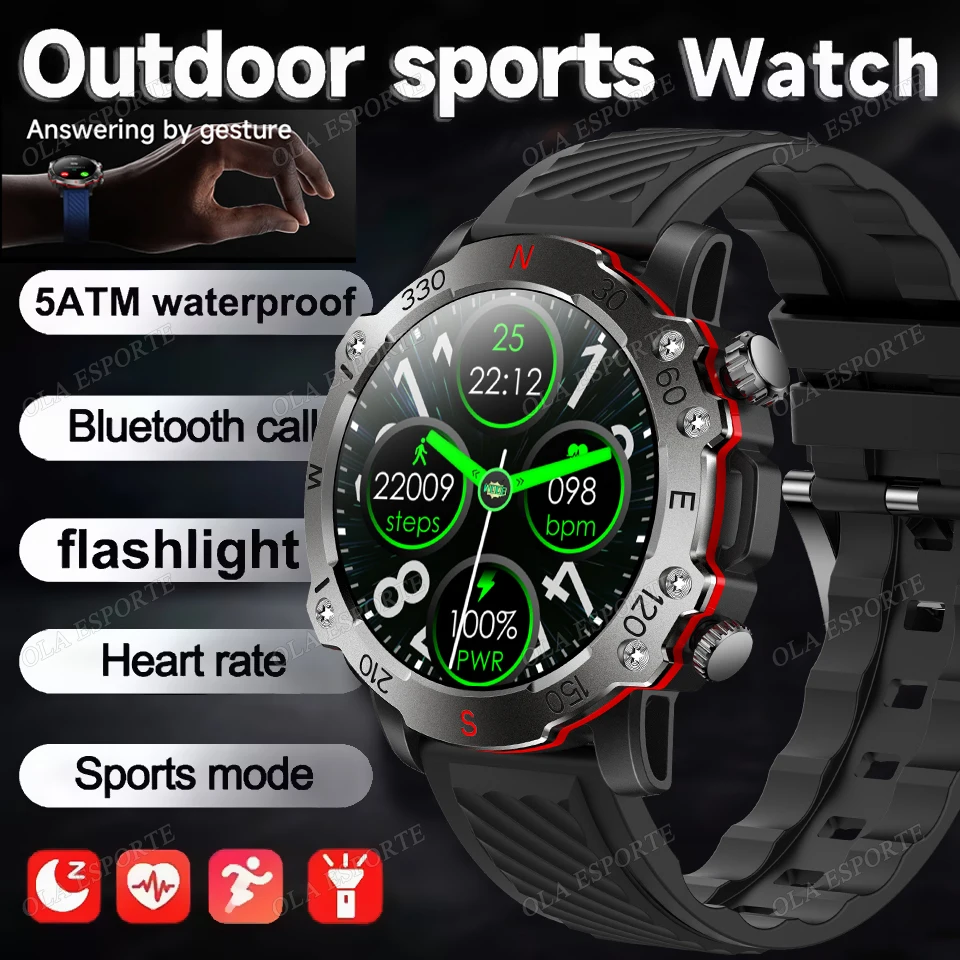 

New Outdoor Sports Smart Watch 2025 ECG Monitor Heart Rate Sleep Monitoring Gesture Control Bluetooth Call Waterproof Smartwatch