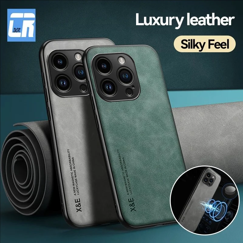 Luxury Magnetic Anti fall Leather Phone Case for iPhone 16 Pro Max Back Cover for iPhone 13 Pro 14 15 Plus 12 11 Case Funda ﻿