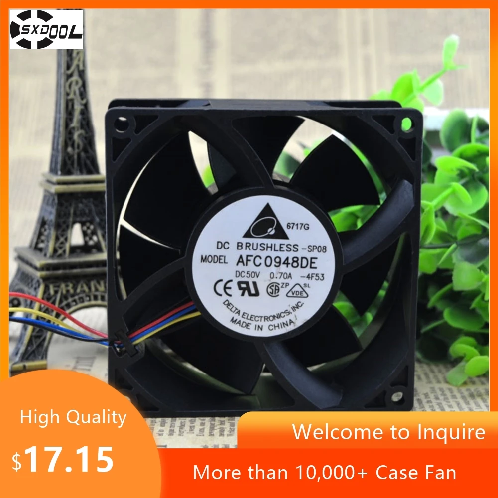 Afc0948de 92mm DC 50V Fan for Delta 9038 0.70a 9cm Dual Ball 4-Wire PWM Cabinet Inverter Fan 92X92X38mm Fan