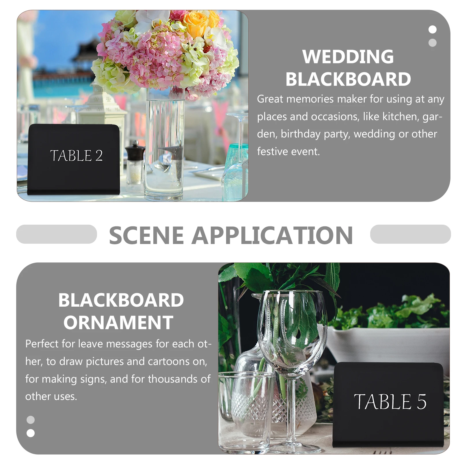6 Pcs Small Blackboard Logo Message Boards Tabletop Chalk for Wedding Signs Weddings Chalkboard Mini Buffet