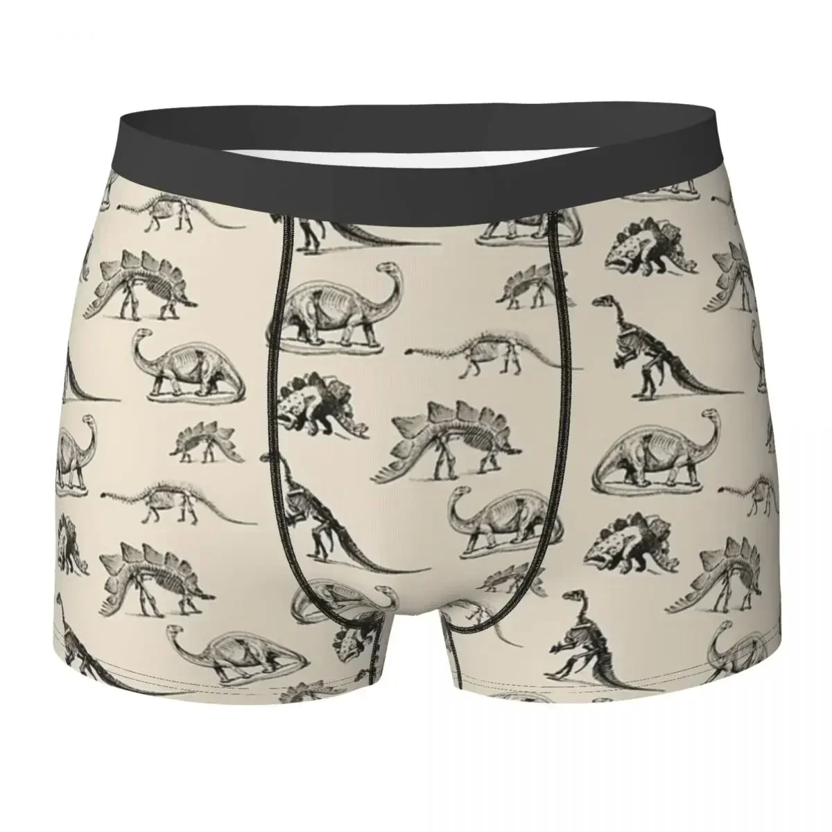 

Boxer Underpants Shorts Vintage Museum Dinosaur Skeleton Illustrations Panties Men's Breathable Underwear for Homme Man