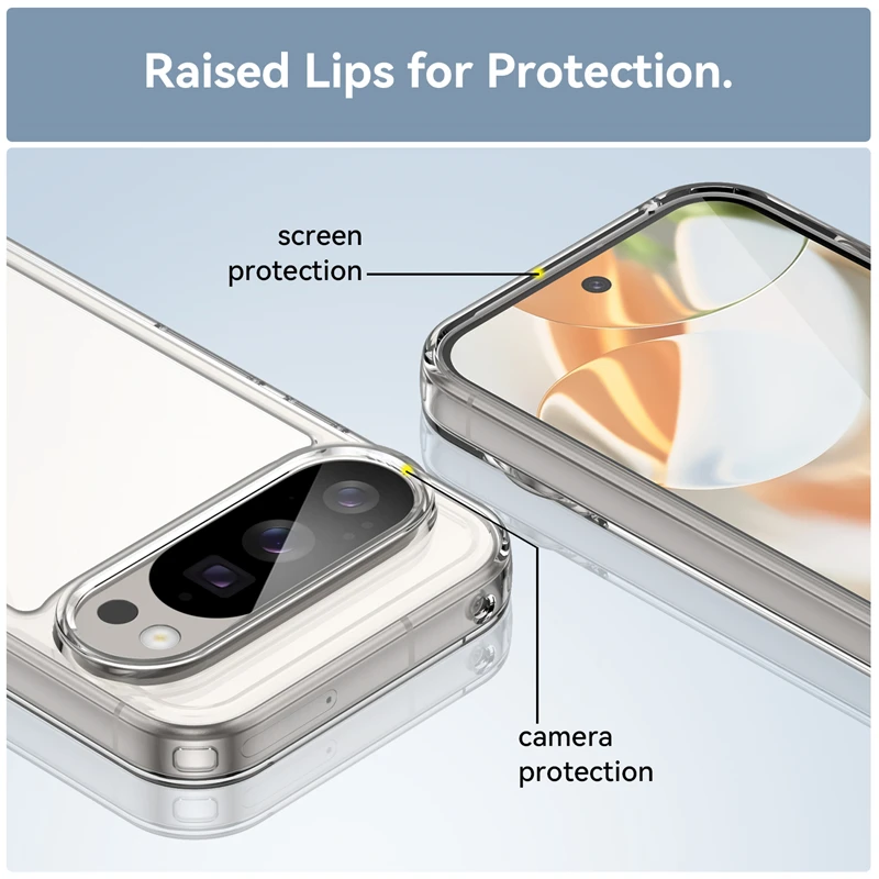 حافظة لهاتف جوجل بيكسل 10 برو فاخرة من السيليكون الشفاف حافظة حماية ممتصة للصدمات من البولي كربونات Pixel 10 Pro XL حافظة هاتف من البولي يوريثان غطاء مقاوم للصدمات