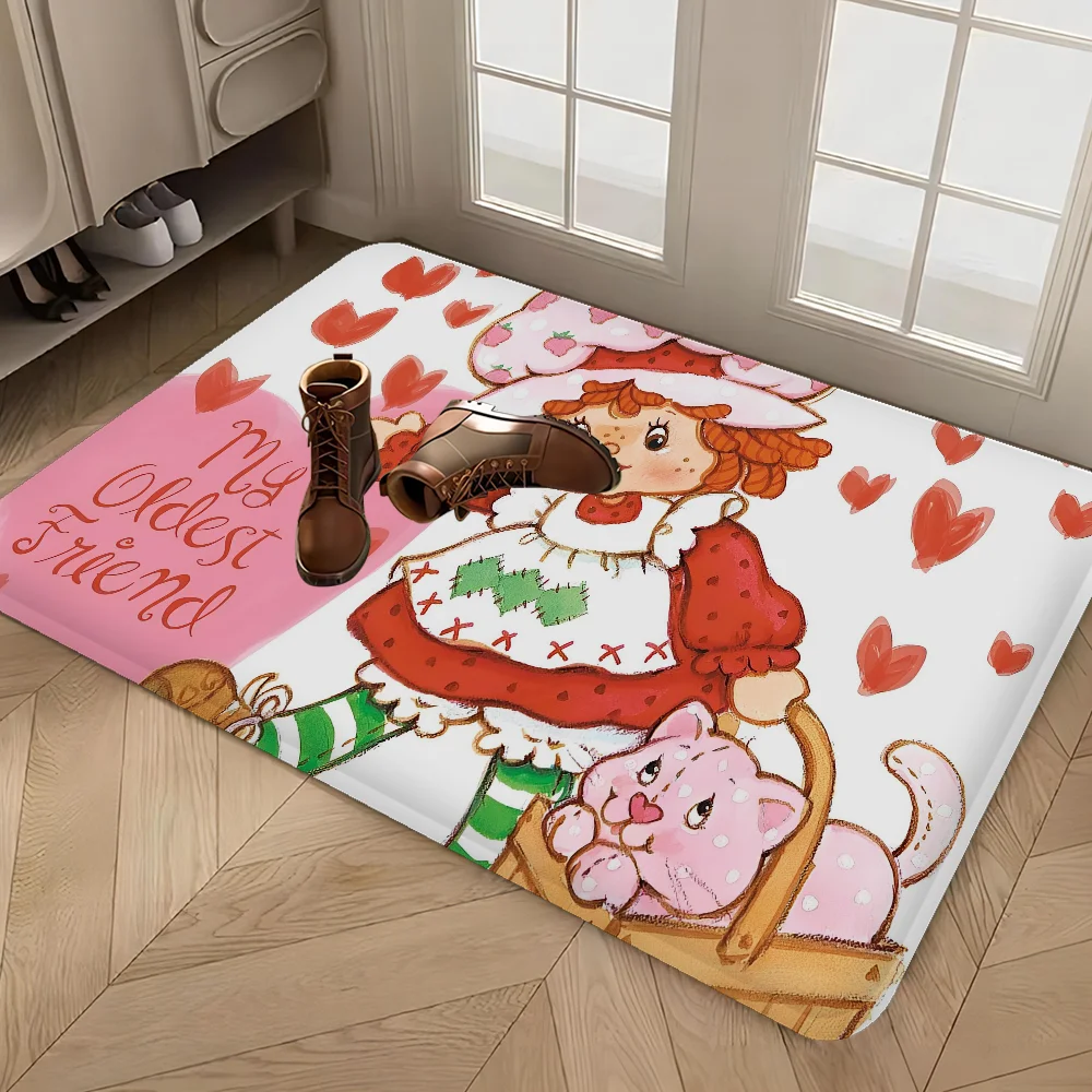 S-Strawberry S-Shortcake Hallway Carpet Non-Slip Laundry Room Mat Laundry Decor Balcony Child Living Room Bedside Area Rugs