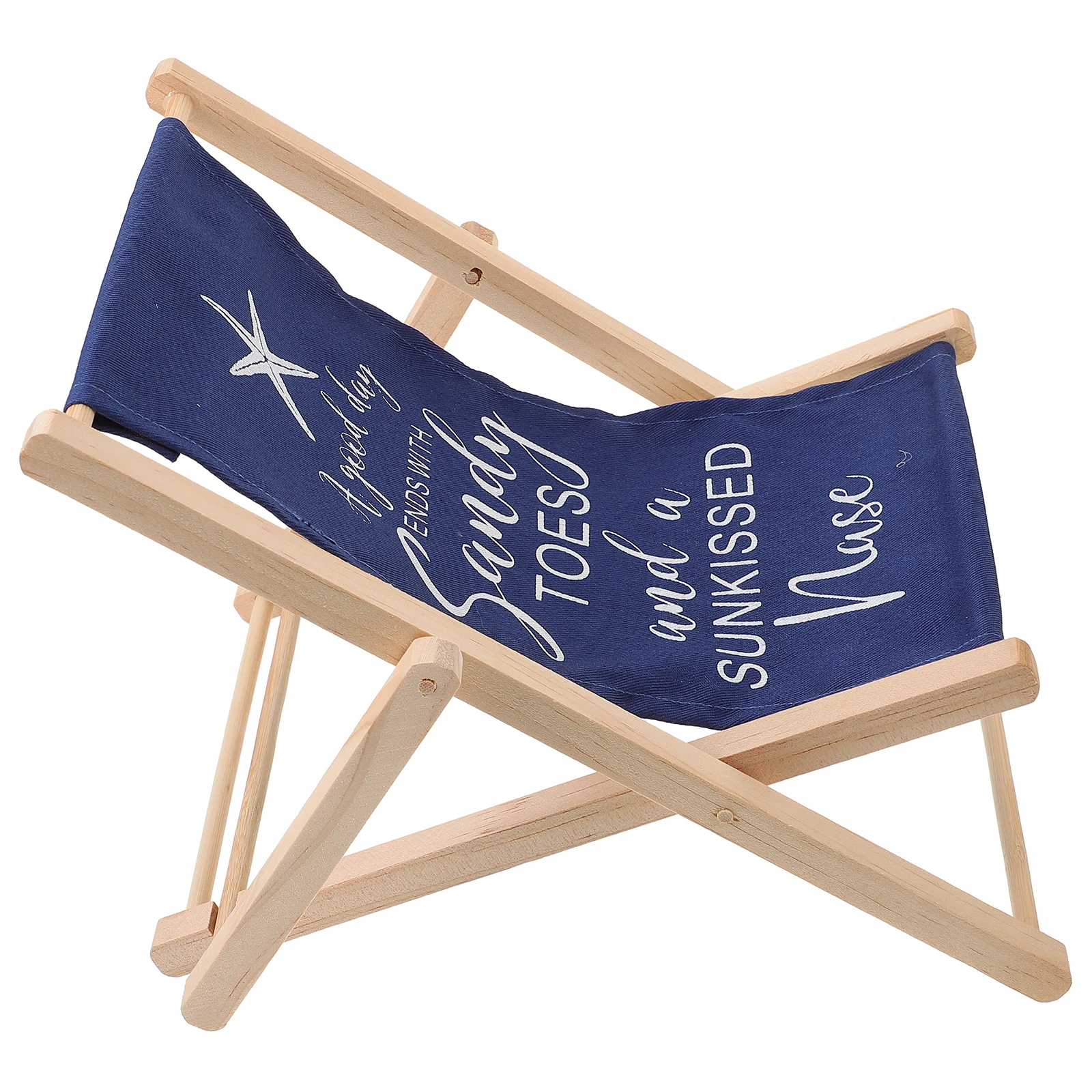 

Large Beach Chair Ornaments Coastal Model Decor Back Element Seat Miniature Backyard Wood Bedroom