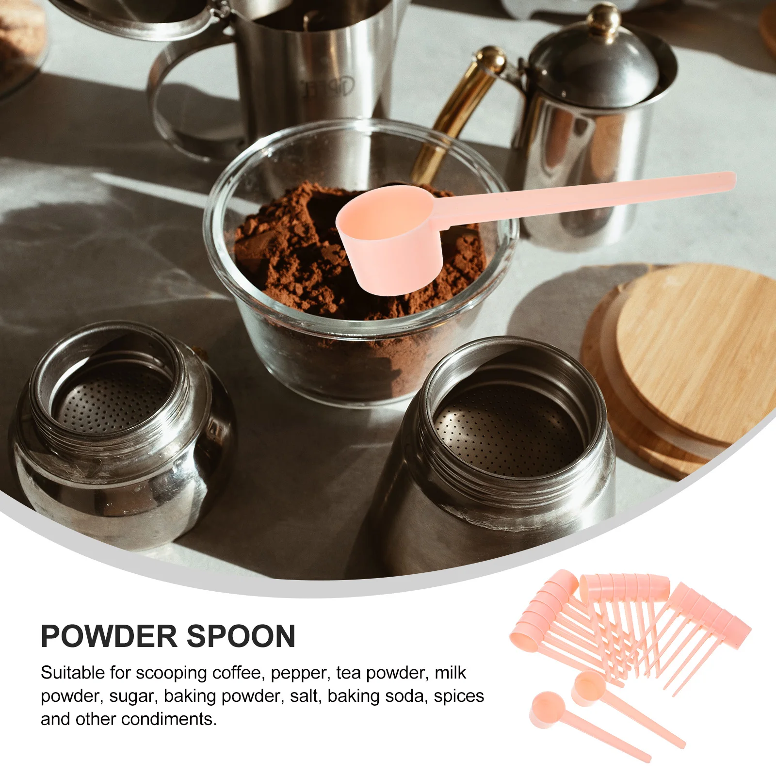 

20pcs Coffee Measuring Scoop Pink Small for Protein Milk Powder Easy Clean Reuse Coffee Powder Spoons Kitchen Tool Household