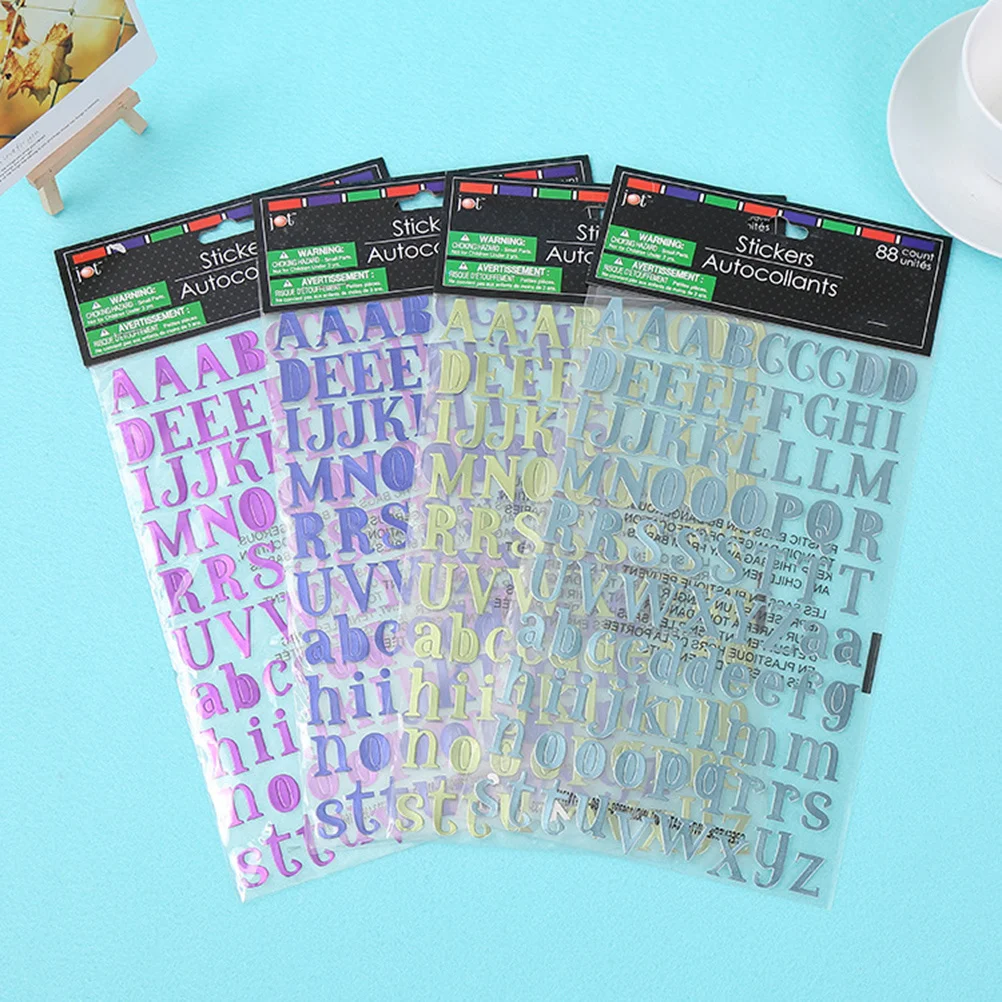 

10pcs Colorful Letter Alphabet Stickers Diy Decorative Stickers For Learning Paper Crafting Home Decoration No Glue Easy