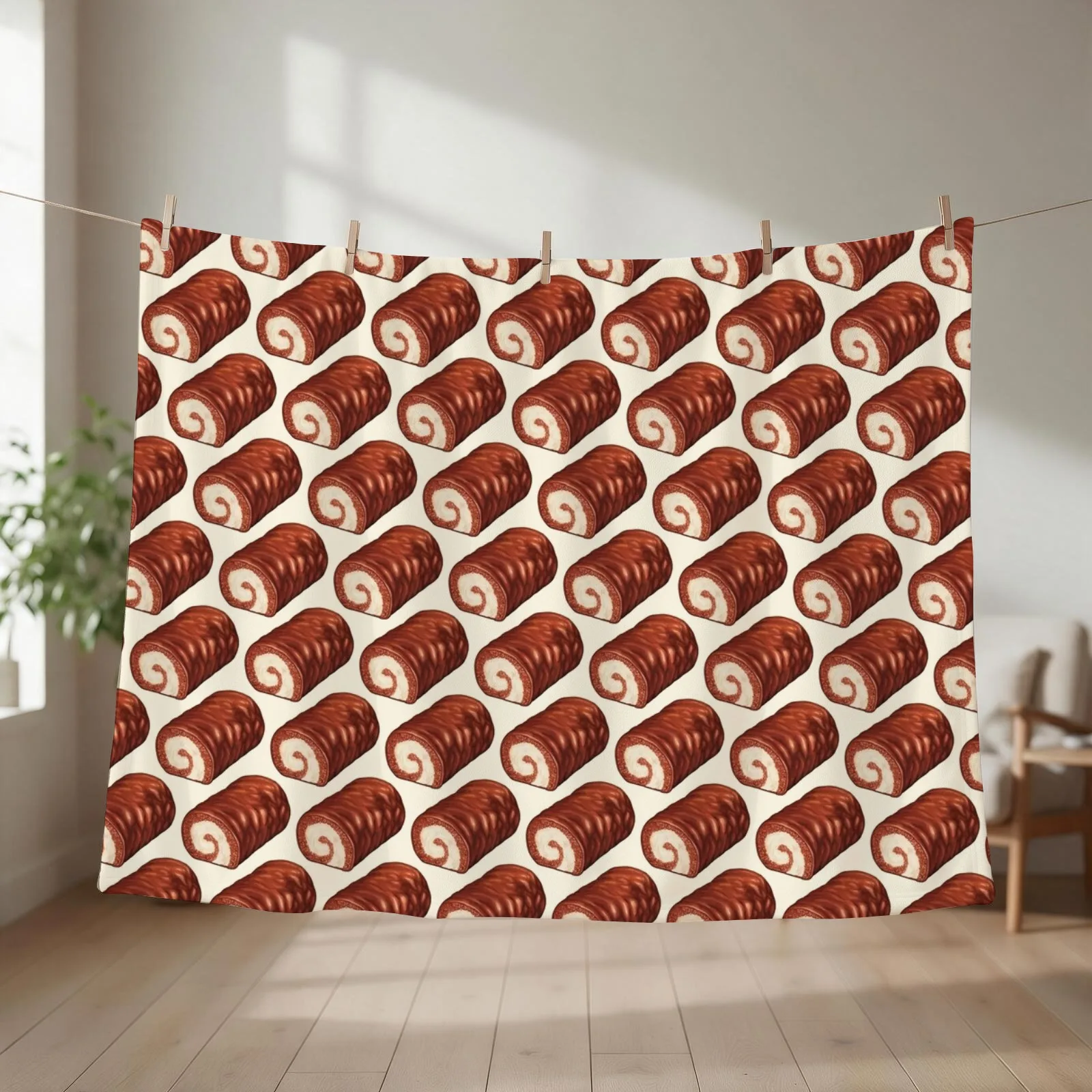 Chocolate Swiss Roll Cake Pattern Throw Blanket anime Vintage For Decorative Sofa warm for winter Blankets