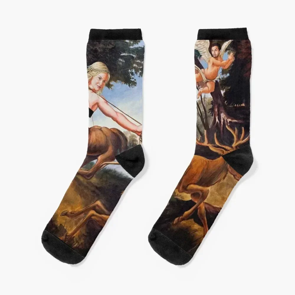 

Leslie Knope, Goddess of the Hunt Socks funny gift cartoon new year with print Men's Socks Luxury Women's