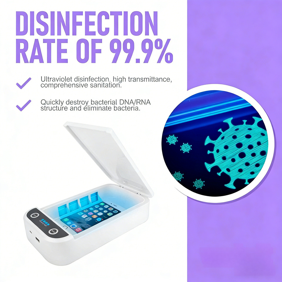  UV Nail Tool Sterilizer Box, Ultraviolet Light Disinfection & Aromatherapy Device for Manicure, Makeup, Jewelry Glasses Tweezers 