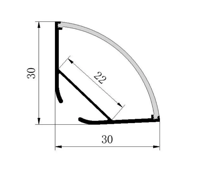 30 x 30mm 1m/pcs  aluminium led profile Small Corner Aluminium Channel / Extrusion / Profile For Housing for led strip light