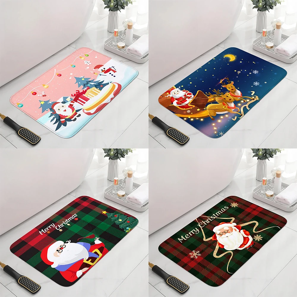 Christmas series pattern floor mats home decoration bedroom living room entrance floor mat bathroom absorbent carpet