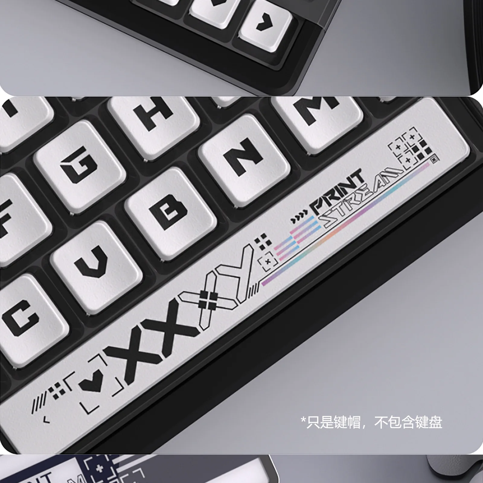 2025, neue Eva-Umbau von Evan, Anime-Figur, vierseitig, transparent, PBT, thermische Sublimation, transparenter Kristall, Schlüsselkappe, Geschenke – Detail 9