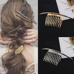 Metal Hair Side Combs French Hair Comb Straight Teeth Hair Clip Comb Twist Hair Comb Veil Comb Hair Accessories Jewelry