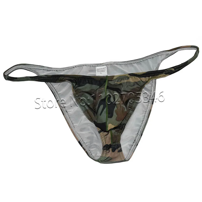 Ropa interior Sexy con estampado de camuflaje para hombre, Mini calzoncillos de Bikini, Súper suaves y lisos, Slip Pour Homme