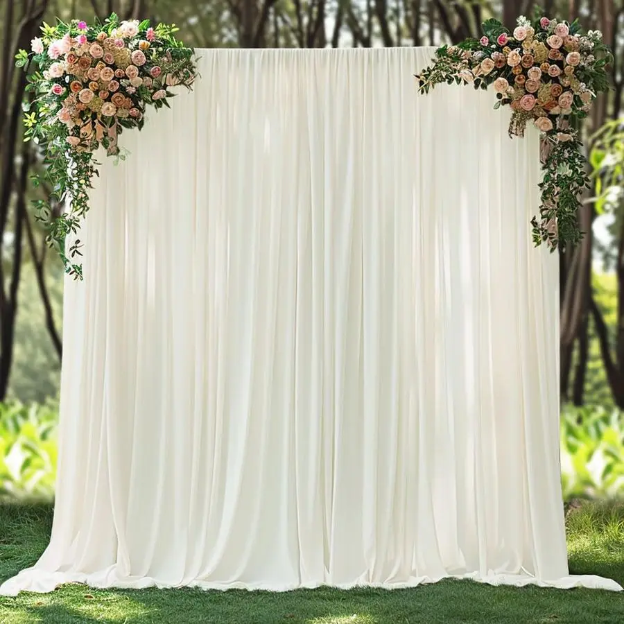 

Wrinkle Free Ivory Backdrop Curtain for Parties Soft Fabric Drapes Wedding Ivory Curtain Backdrop for Birthday Party Decorations