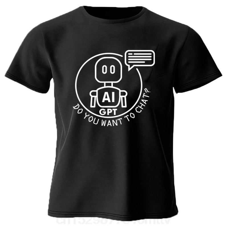 

algodón con estampado divertido para hombre y mujer, camisa con sistema de información de máquina robótica, Chat GPT