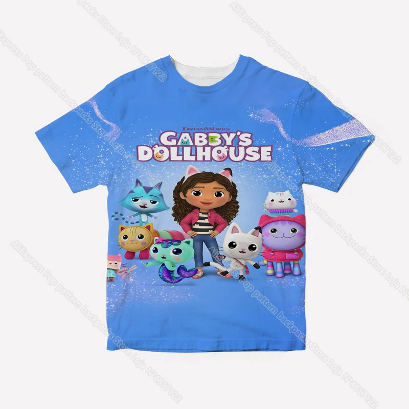 Cartoon Gabby Puppenhaus T Shirt Baby Kleinkind Kleidung 3D Druck Gabby Katzen Kinder Schöne Kleidung T Kinder Kleidung Junge Mädchen