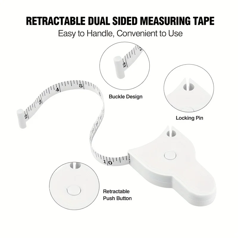 Automatic Telescopic Tape Measure Body Measuring Tape Sewing Ruler Tools Centimeter Tapes For Body Meter Measure White Tools image 4