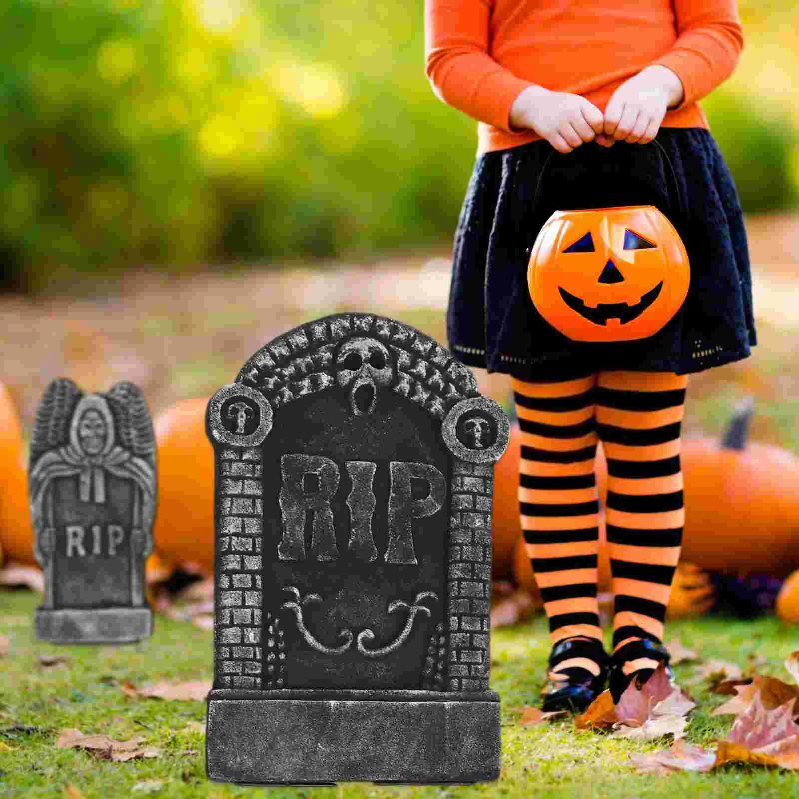 6 Pcs Decor Halloween Tombstone Headstone Decorations Decorate Yard Spooky Gravestones