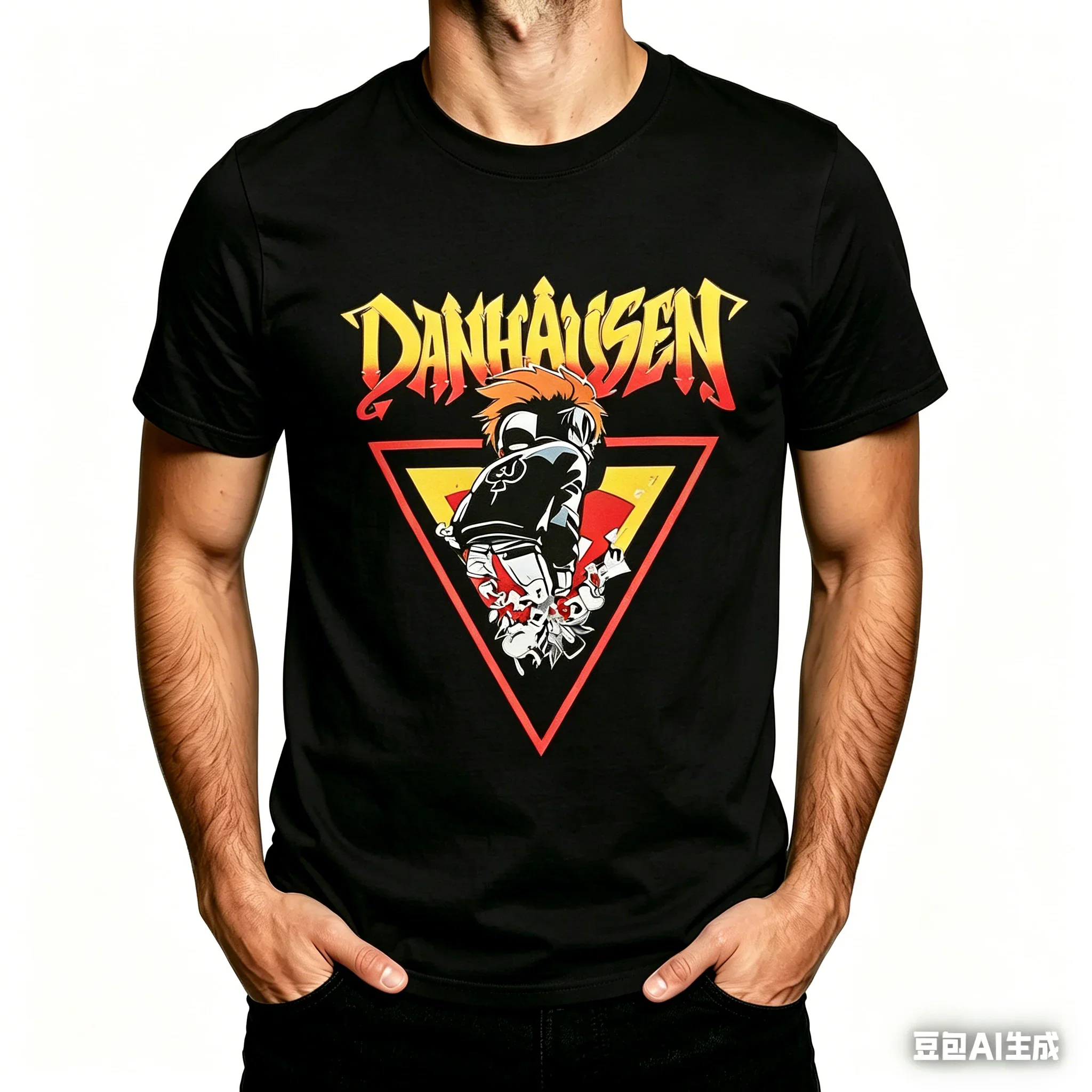 2026 Summer Danhausen Wrestler Print T-shirt High-quality Fashionable Casual and Breathable Men's Round-neck Print T-shirt