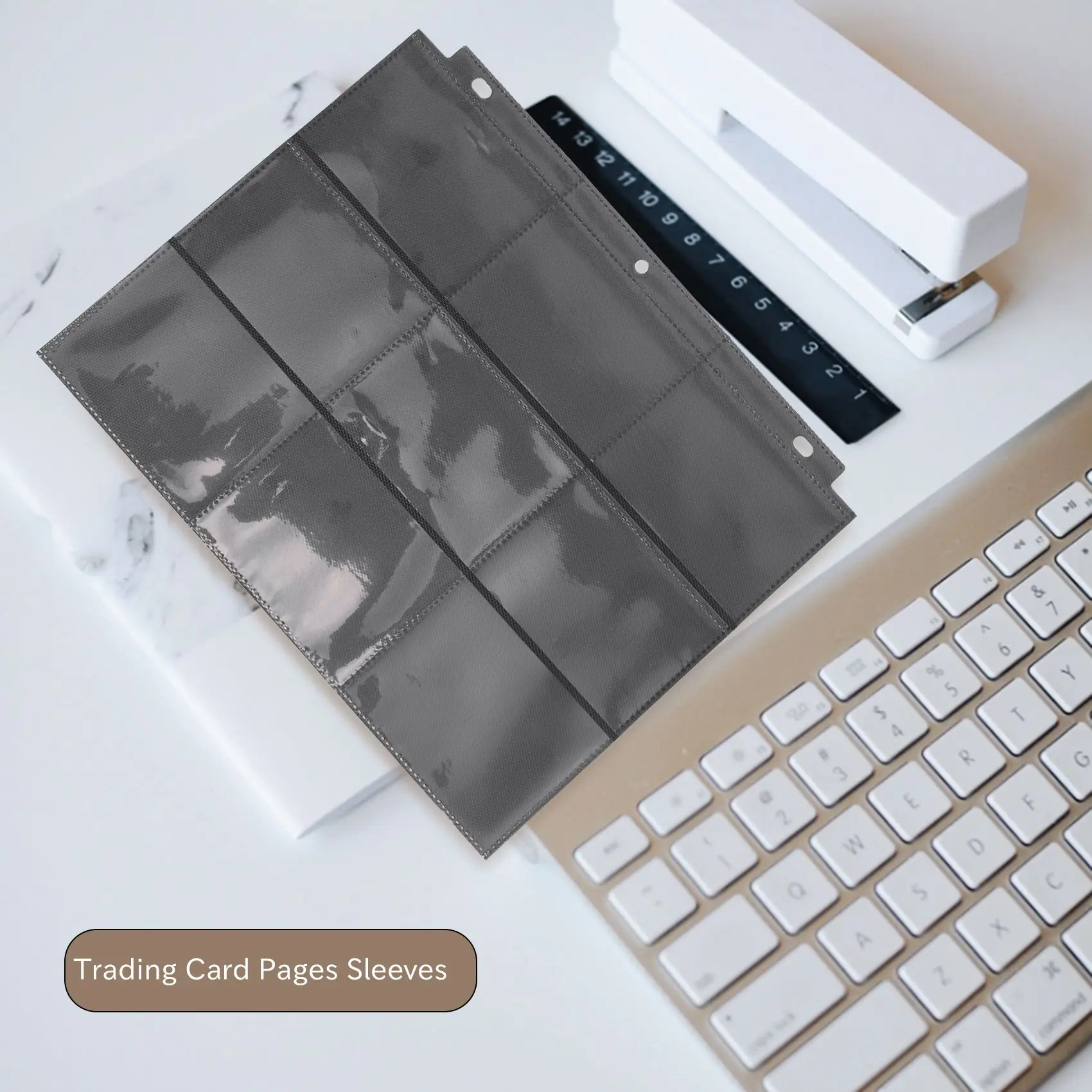 TEXU 900 جيوب حافظة بطاقات التداول، حافظة بطاقات البيسبول مناسبة لحماية حامل البطاقات المكونة من 3 حلقات #2