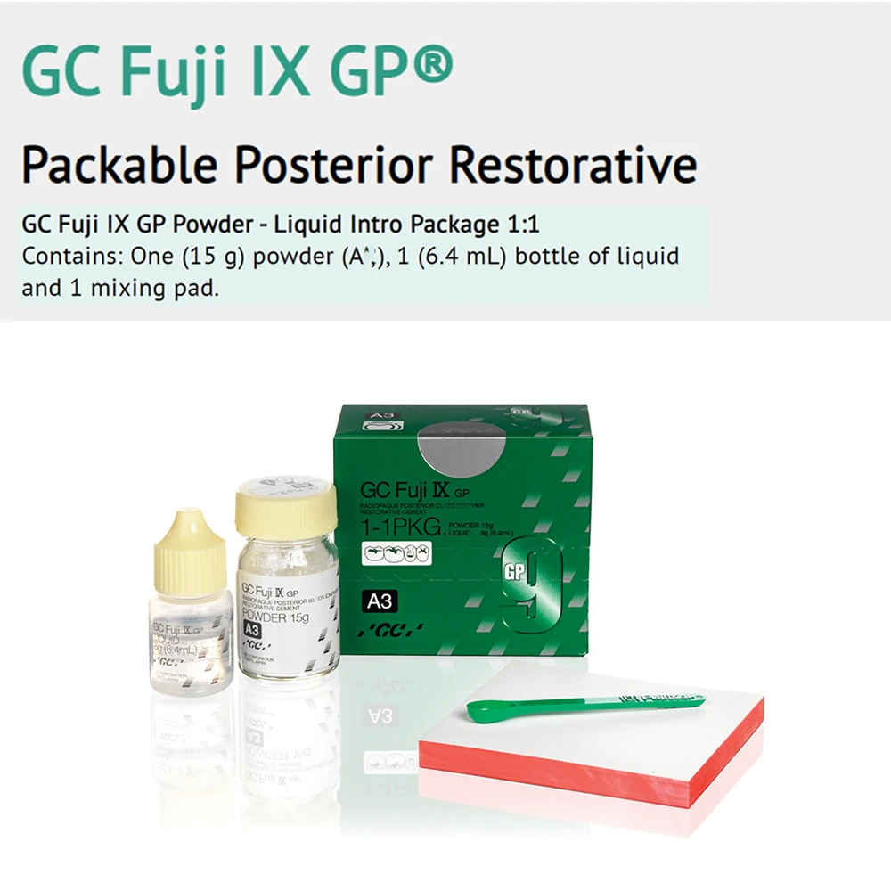 Dental Products Posterior Restorative Cement GC Fuji 9 IX GP A2 A3 Powder Liquid Permanent Filling Material Adhesive Dentistry