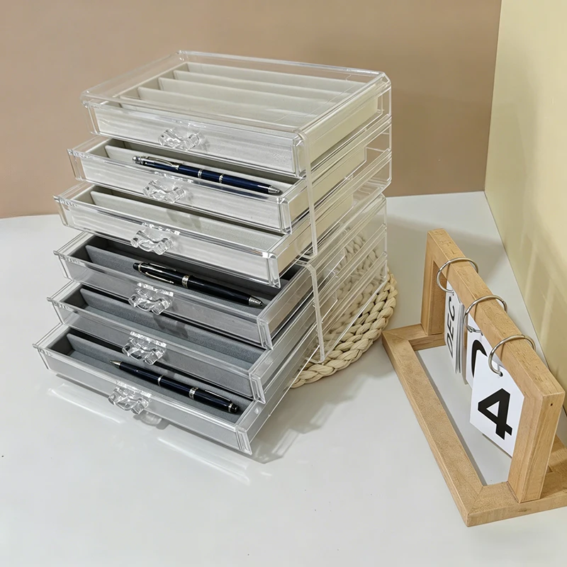 Pen and ballpoint pen storage box, household organizer, premium pen collection box, transparent display and pen showcase box view 6