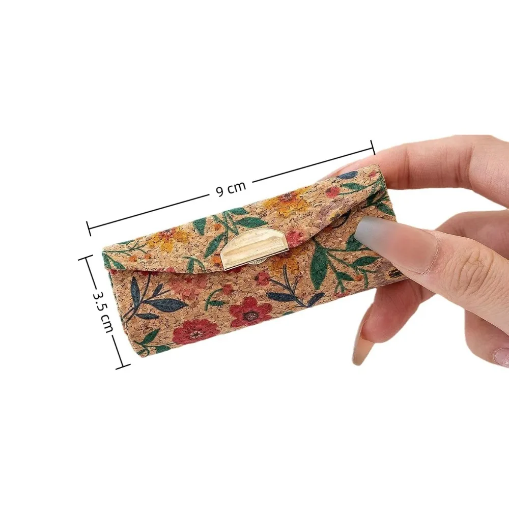 휴대용 거울 포함 립스틱 케이스 꽃무늬 중국 스타일 보석 케이스 미니 화장품 케이스