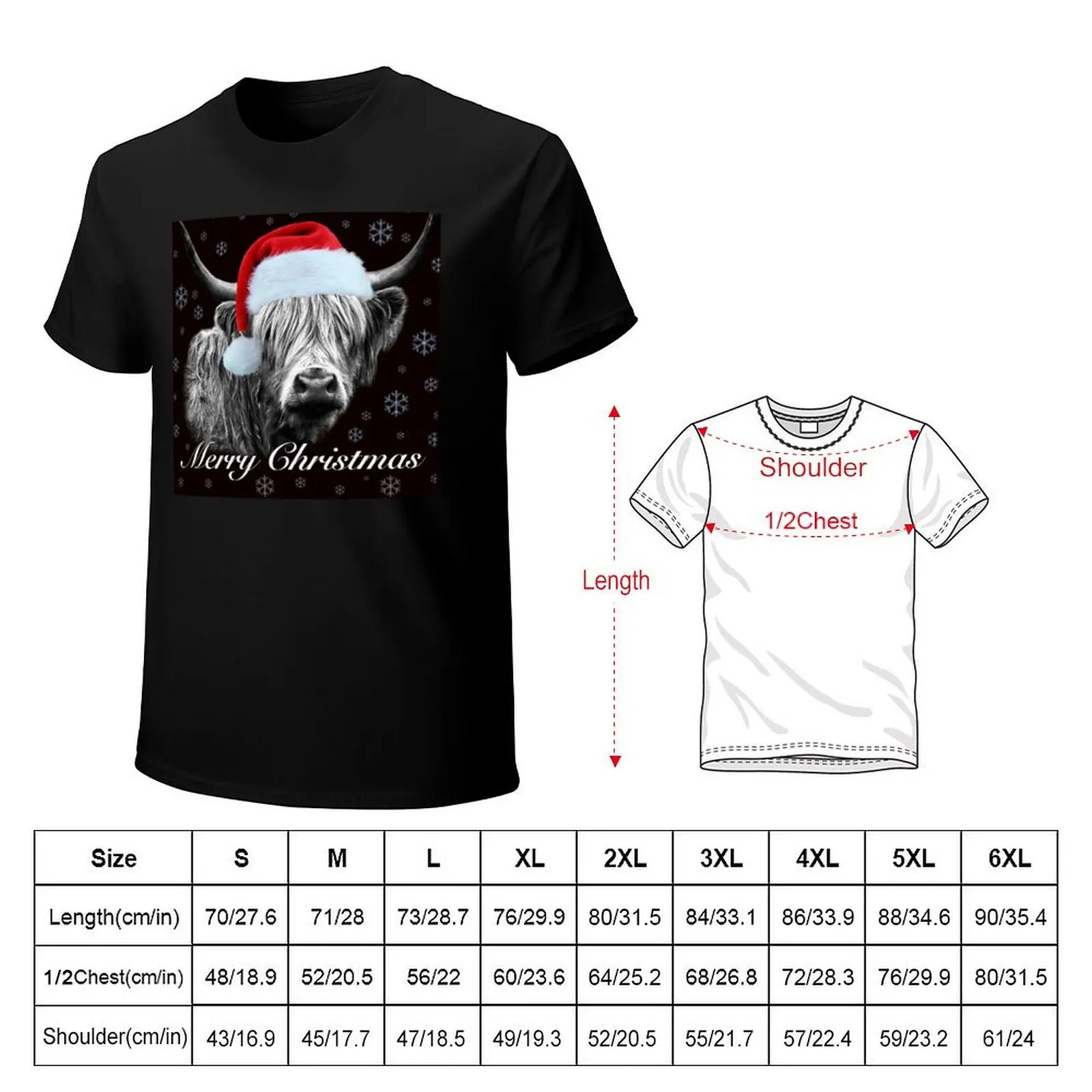 Christmas Highland Cow T-Shirt summer clothes anime customs design your own men workout shirt