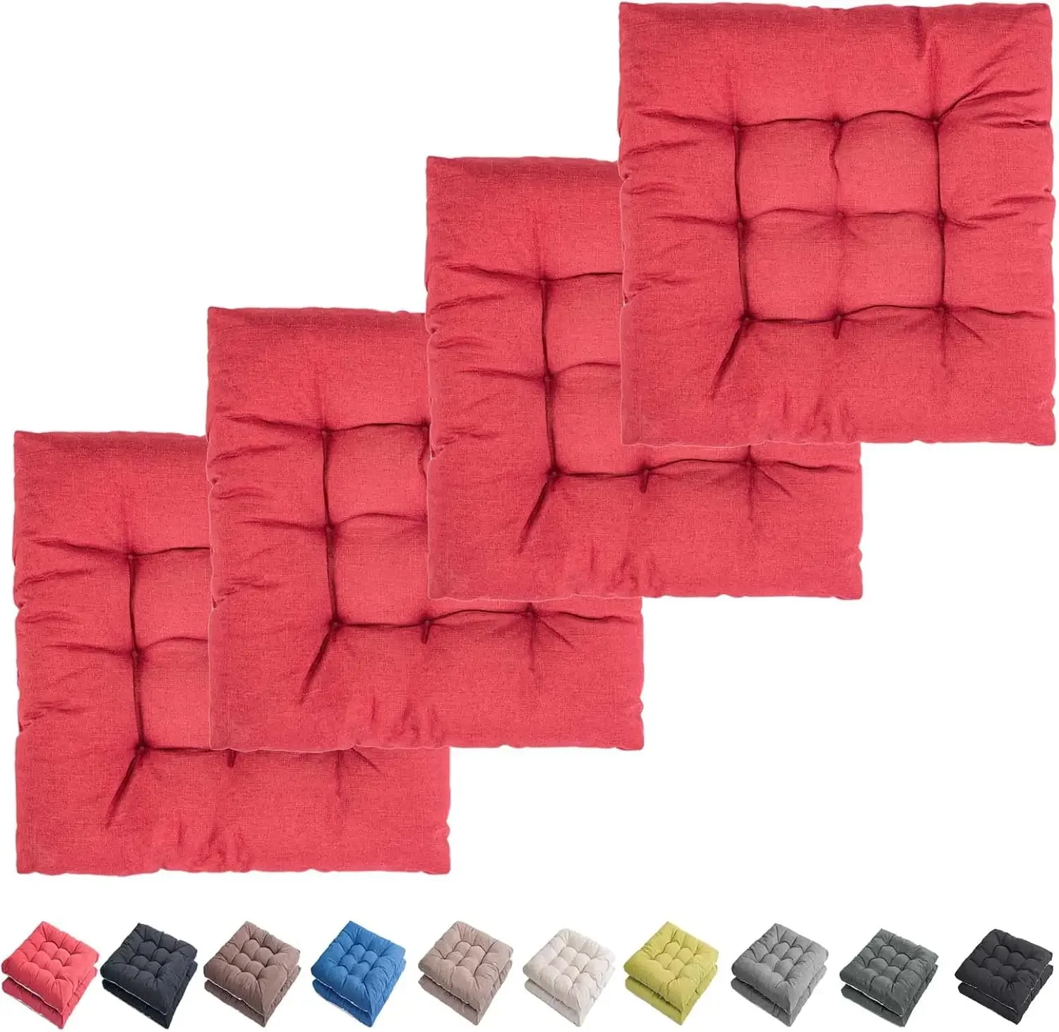 

Outdoor Indoor Chair Cushions 20"x20" - Patio Furniture Cushion Set of 4 Comfortable Non-Slip Seat Pads Cover